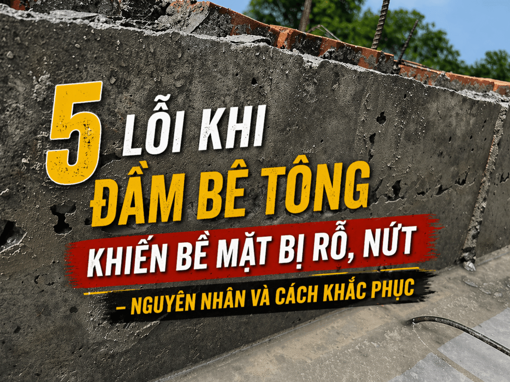 5 lỗi khi đầm bê tông khiến bề mặt bị rỗ, nứt