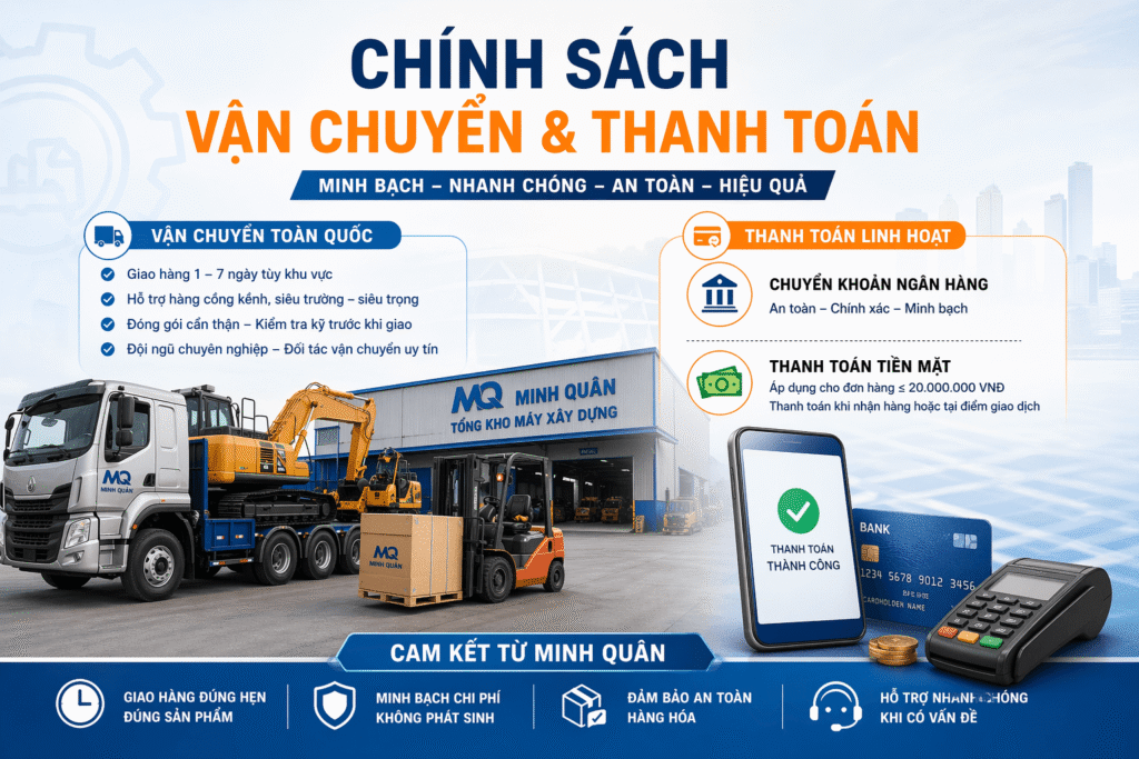 Chính sách vận chuyển và thanh toán của Máy xây dựng Minh Quân