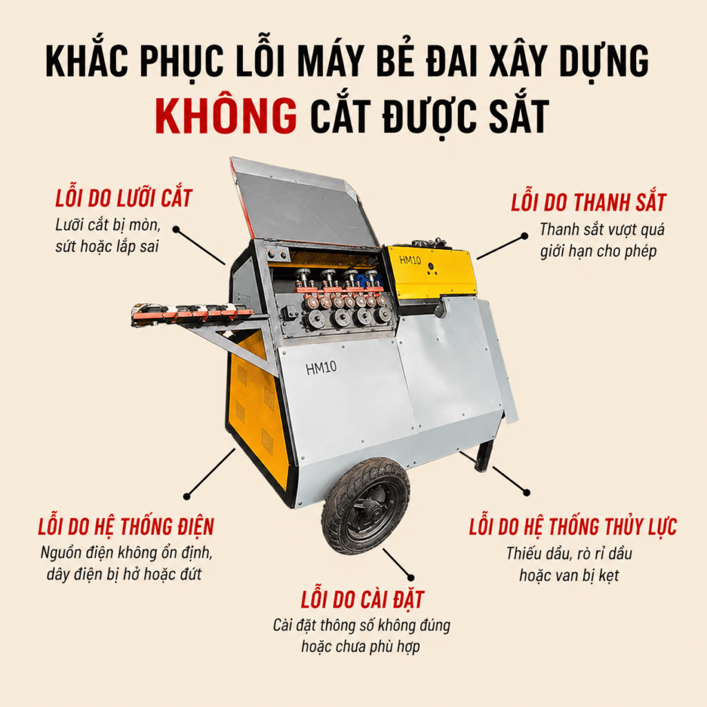 Khắc Phục Lỗi Máy Bẻ Đai Không Cắt Được Sắt