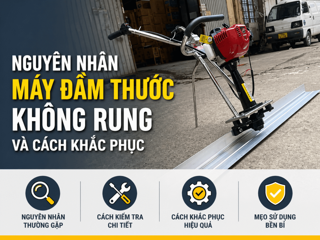 Máy Đầm Thước Không Rung: Nguyên Nhân & Cách Sửa Nhanh Tại Công Trình