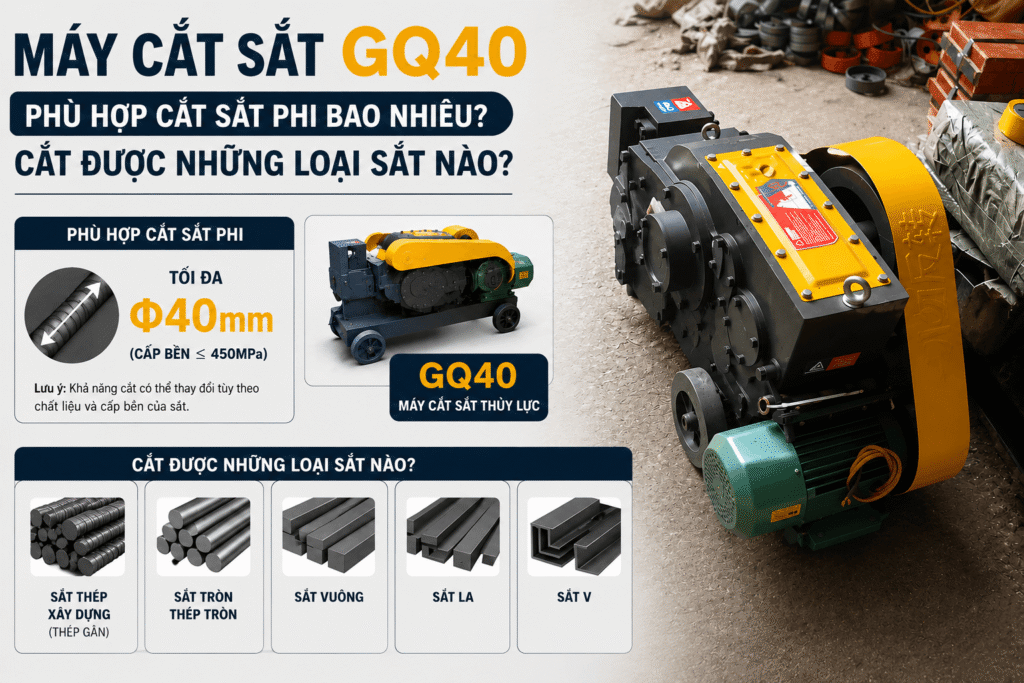 Máy cắt sắt GQ40 cắt được phi bao nhiêu?