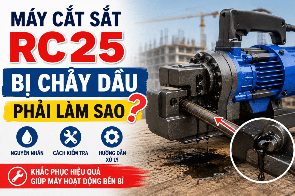 Máy cắt sắt RC25 bị chạy dầu phải làm sao