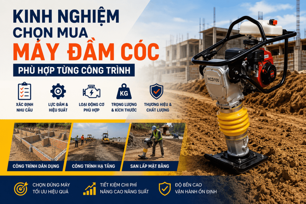 Kinh nghiệm chọn mua máy đầm cóc phù hợp cho từng công trình
