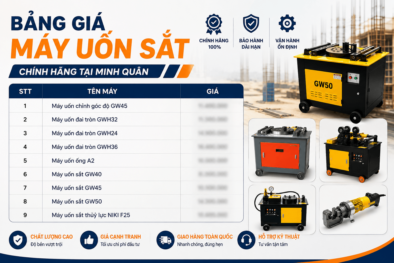 Giá máy uốn sắt bao nhiêu